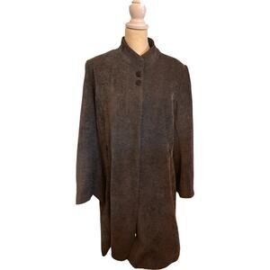 Nicole Collections Of UK Gray Corduroy Textured Long Coat, Women's Size 42 (14)